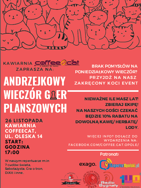 Andrzejkowy wieczór gier planszowych w CoffeeCat