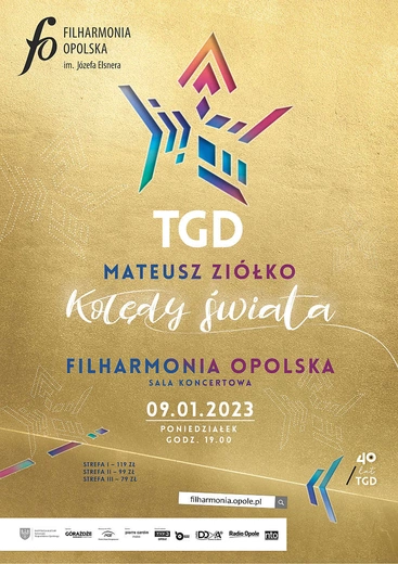Kolędy z całego świata-  specjalny koncert zespołu TGD i Mateusza Ziółko w Filharmonii Opolskiej